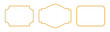 © wild - Collection of golden shiny luxury frames. Vintage rectangle beveled frame, ornamental border in oriental style, realistic object mockup for photo frame with round corner. Vector illustration