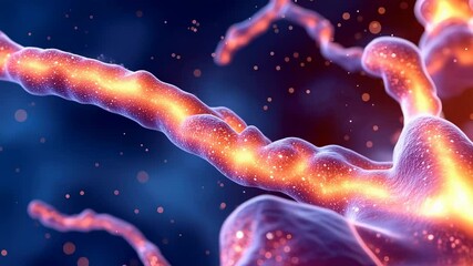 Aufkleber - Microscopic view of a glowing neuron