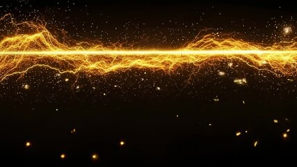 Poster - Golden Energy Stream Abstract Animation
