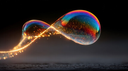 Wall Mural - floating translucent bubbles, iridescent colors