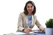 © ty - Freelance operator talking with headsets and consulting clients on a transparent background