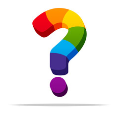 Wall Mural - rainbow question mark vector isolated illustration