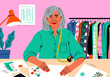© Westend61 - Illustration of a fashion designer working in a creative studio with sketches and a measuring tape.