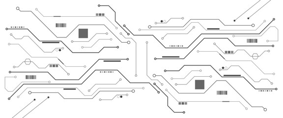 electrical connections of red computer mother board. details closeup. technology background.