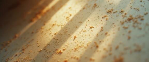 Leinwandbilder - Abstract Texture of a Light Beige Surface with Brown Dust and Shadow Lines, Close-Up Macro Shot