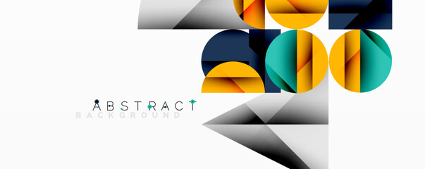 Aufkleber - Modern abstract design features overlapping geometric shapes, vibrant colors, clean lines. Minimalist composition creates dynamic visual impact.