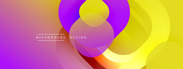 Leinwandbilder - Abstract colorful shapes overlap, creating dynamic gradient background. Modern design elements suggest fluidity, energy, innovation.