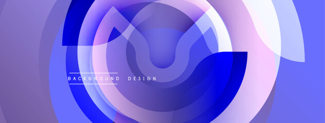 Poster - Abstract flowing shapes, vibrant purple hues, layered design. Modern aesthetic, dynamic composition, smooth gradients present.