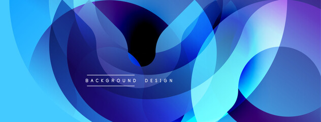Leinwandbilder - Abstract fluid shapes, vibrant blues, purples create dynamic background. Modern design elements suggest movement, depth.