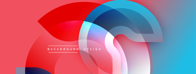 Aufkleber - Abstract colorful design. Overlapping shapes create dynamic visual effect. Gradient hues blend smoothly, modern aesthetic.