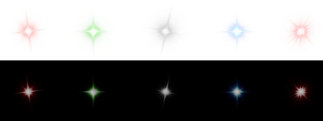 Aufkleber - PNG light burst with red, blue, green glow — magic sparkle, festive flares, Christmas rays, shiny transparent effect for fantasy, holiday, or digital designs.