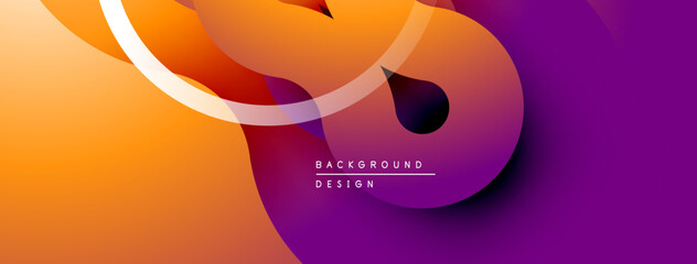 Wall Mural - abstract fluid shapes, vibrant orange, purple gradients. modern design element, smooth curves, dynam