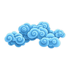 Wall Mural - chinese auspicious clouds illustration blue blueberry vector