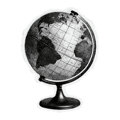 Canvas Print - vintage monochrome globe illustration vector