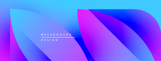 Aufkleber - Abstract fluid shapes, vibrant blue, purple hues. Modern design element for backgrounds, presentations. Minimalist aesthetic.