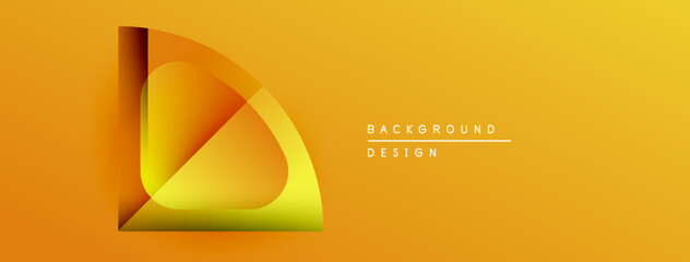 Aufkleber - Abstract design features vibrant orange gradients. Geometric shape creates dynamic visual impact. Text reads background design.