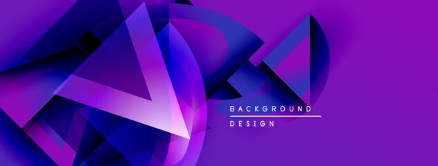 Poster - Abstract geometric shapes, purple hues, dynamic composition. Modern design elements create vibrant visual impact.