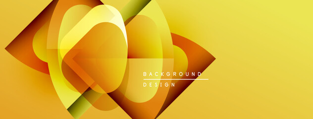 Aufkleber - Abstract yellow design features overlapping shapes. Gradient colors create dynamic visual effect. Modern background suitable for various projects.