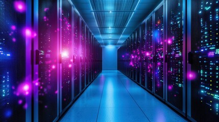 Wall Mural - expertise it professional troubleshooting server issues in a high security facility.