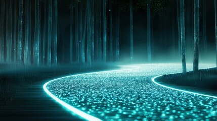 Wall Mural - solution innovative technology concept with glowing problem solving pathways.