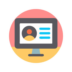 Wall Mural - online profile displayed on monitor with simple design elements