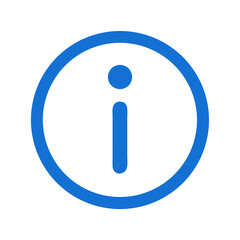 Wall Mural - Blue information symbol icon on a White Background center