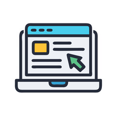 Wall Mural - laptop interface with cursor represents clicking an element online
