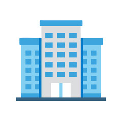 Wall Mural - Flat vector office building on White Background graphic asset