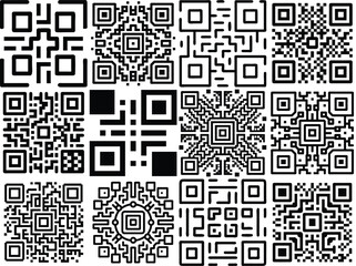 QR Code silhouette vector illustration isolated on white background.