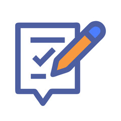 Wall Mural - checklist with pencil icon illustrating completion on white background