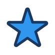 © Xihan - Isolated single blue star icon with thick outline stroke