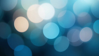 Bright blue and colorful defocussed bokeh lights create an abstract holiday glow pattern