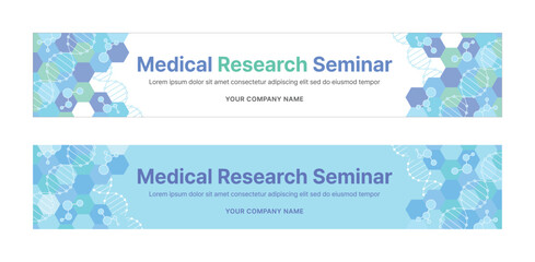 Wall Mural - a set of business banner design templates in modern, geometric, abstract pattern style for medical, 