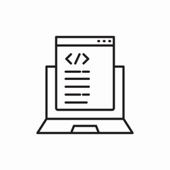 Code editor programming screen icon vector sign