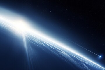 Wall Mural - the stunning contrast of the sun and the blue earth captured in space.