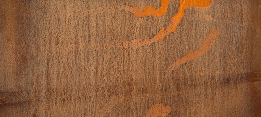Leinwandbilder - Grunge rusty orange brown metal corten steel rust stone background texture banner