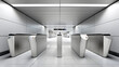 © pkproject - Modern subway entrance with electronic turnstile gates for access control