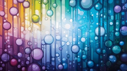 Wall Mural - colorful abstract background featuring bubbles and gradient textures in blue and purple tones