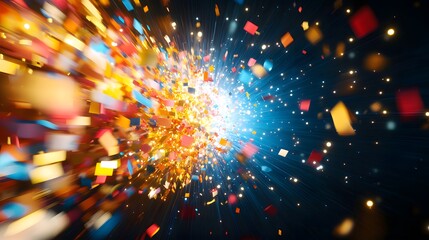 Wall Mural - colorful burst of light particles in an abstract motion background with dynamic energy