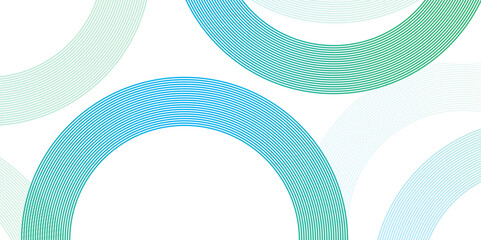 Wall Mural - abstract white background with gradient line rings. modern circular pattern on gradient. futuristic 