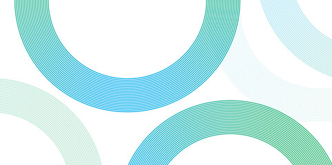 Wall Mural - abstract white background with gradient line rings. modern circular pattern on gradient. futuristic 