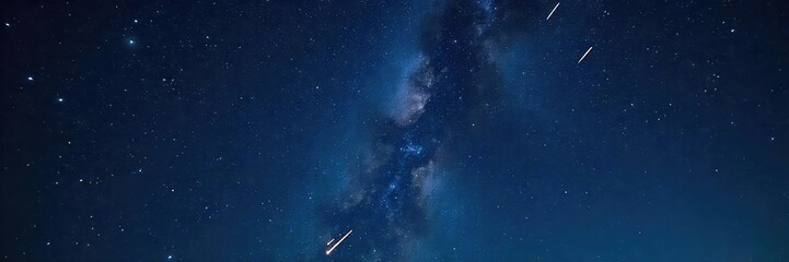 Wall Mural - awe-inspiring night sky spectacle featuring a breathtaking display of shooting stars streaking acros