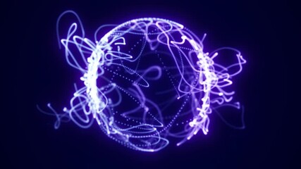 Wall Mural - vibrant swirling sphere of electric violet light trails on a dark background, symbolizing energy, te