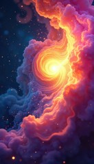 Wall Mural - close-up of glowing, swirling energy; abstract representation of spiritual power and life force, vib