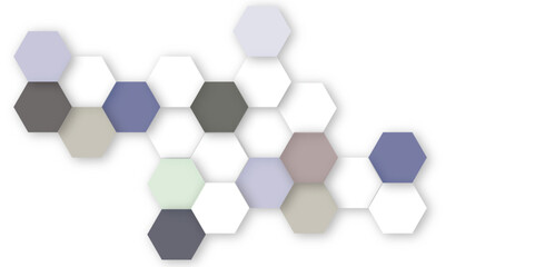 Wall Mural - abstract white and colorful soft hexagon concept design abstract technology background vector. white