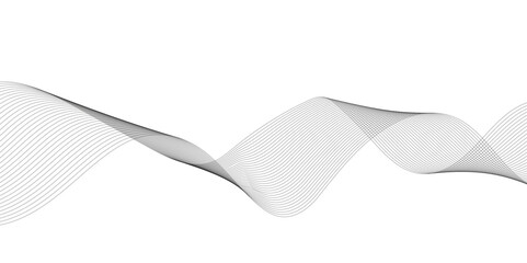 Wall Mural - abstract wavy grey stream element for design on white background isolated. wavy white and grey lines