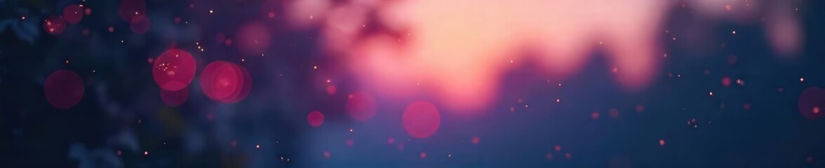Wall Mural - dreamy, hazy twilight scene with blurred bokeh lights, creating a soft, ethereal atmosphere perfect 