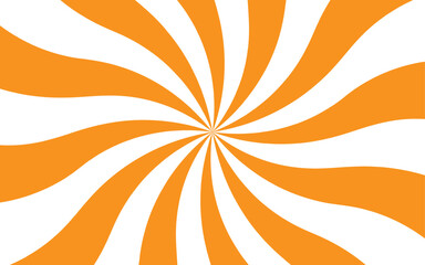 Leinwandbilder - Abstract high energy background featuring a radial burst pattern with alternating curved rays. Smooth, wavy orange rays spiraling rays form symmetrical, hypnotic effect with a sunburst or pinwheel 