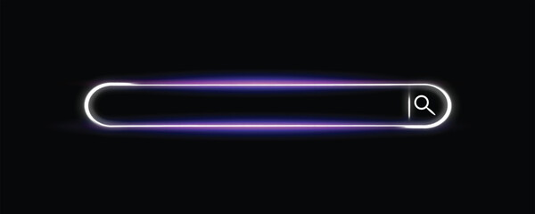Poster - Futuristic Neon Search Bar on Transparent Background