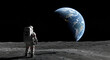 © Anindita - Astronaut Gazing at Earth from the Lunar Surface, Space Exploration, and Cosmic Wonders